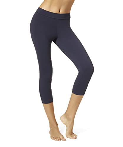 HUE Women's Wide Waistband Blackout Cotton Capri Leggings, Assorted