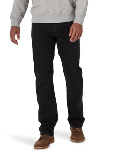 Wrangler Authentics Men's Regular Fit Comfort Flex Waist Jean, Black, 34W / 34L Pants