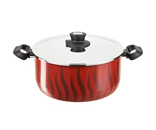 Tefal tempo flame stewpot with handles, size 24 cm, red - 220091024