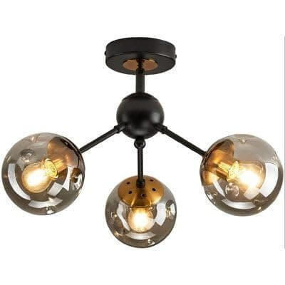 معلقة 3 لمبة بدون لمبات 45x40x45 سم اسود و ذهبى Light fixture