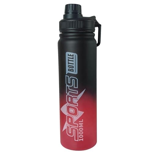 MD STAY FIT® Sports Water Bottle 1L Sports Gym Reusable Water Bottle for Adults Teens Men Women Office Gym School (Black&White)