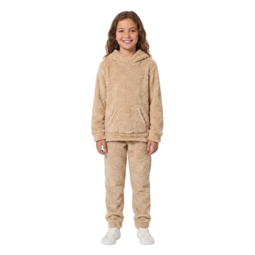 Andora Girls Self Patterened Long Sleeves Hooded Pajama Set (pack of 1)
