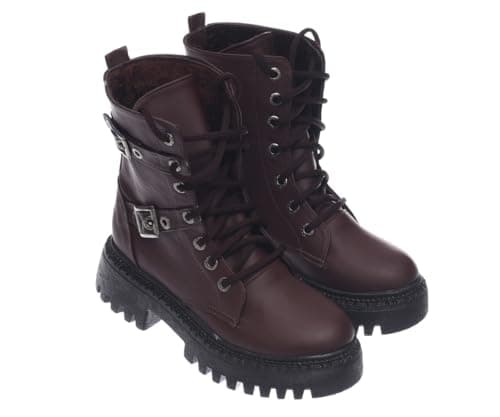 B&W womens B&W-W069-Brown Sneaker