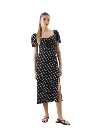 LC WAIKIKI Woman Floral Slit Women's Midi Dress