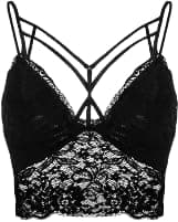Women's Black Lace Lingerie Set with Bandage Bra - S-2XL Bra underwear set