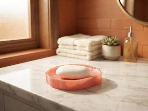 Leaf Shaped Soap Holder Acrylic Water Drainage Dish for Bathroom Kitchen