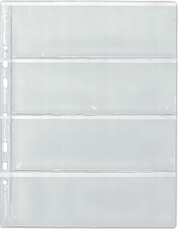 10 Pieces Binder Pages, Money Album Pages, Collecting Binder Pockets with 4 Holes Free Paper Display album