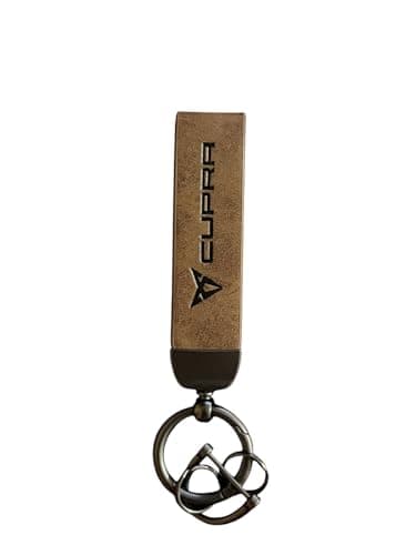USHOP Compatible with Cobra Car Keychain Fashion Leather Car Keychain Metal Rings 360 Degree Rotation Car Key Ring