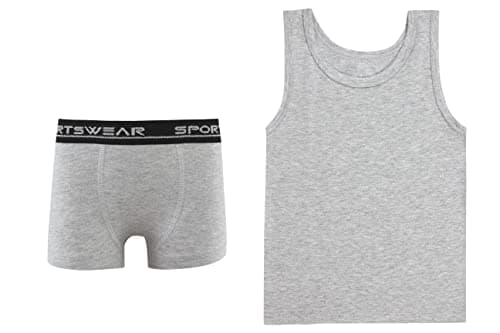 Charmaine Boys Sleeveless Undershirt Tank Top and Boxer Underwear Set Underpants