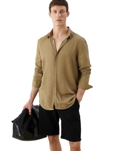 LC WAIKIKI Man Slim Fit Long Sleeve Dobby Men's Shirt