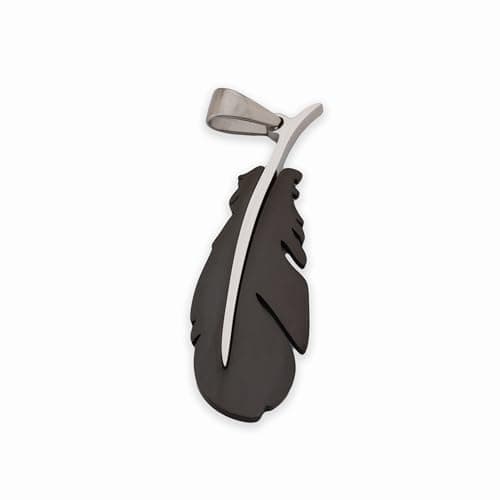 Elegant Bear S203 Black Shiny Feather pendant Charm
