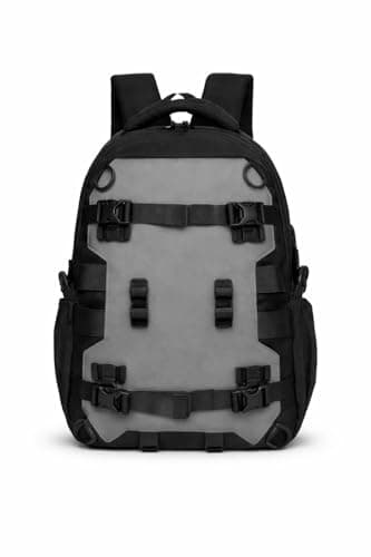Unisex Versatile Backpack with Laptop Compartment and Skateboard or Helmet Carrier, 46x33x15cm, Large Storage Space with 2 Large Main Zippers