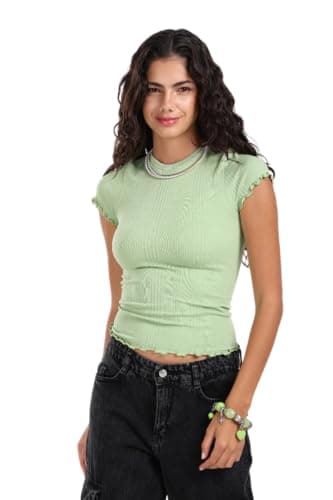 CARINA Womens Seamless Ribbed Slim Fit Top Modern Shirt