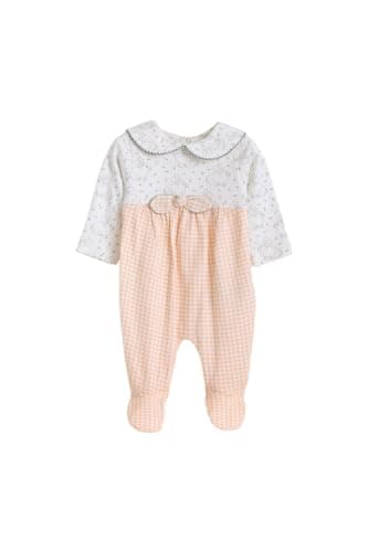 Junior Baby Girls Long Sleeve Romper Jumpsuit - Soft Cotton Blend One-Piece Outfit with Snap Closure, Printed Infant Playsuit, Multicolor, 12