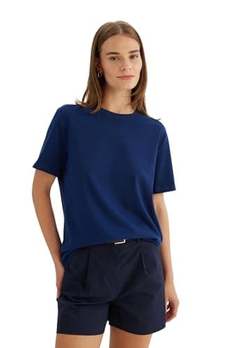 DeFacto Womens Core Regular Fit Crew Neck Short Sleeve Knitted Short Sleeve T-Shirt Short (pack of 1)