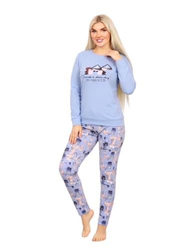 Project Z Women Pajamas Lorina 3184 Home Wear Set 2 Piece Long Sleeve Top and Long Pants Fashion Pattern Pajamas Women Comfortable Home Pajama - Available in Multi Color - Sizes l-xl-2xl