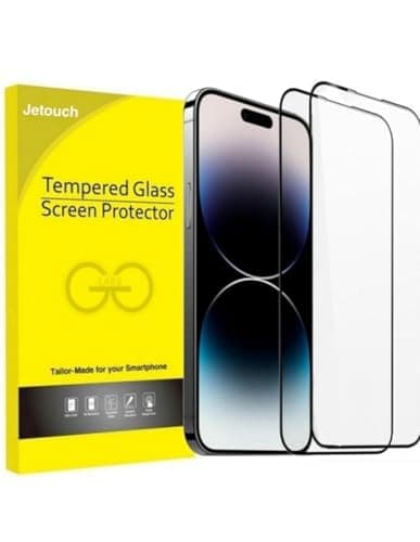 Screen Protector Super Glass 2pack Tempered Glass Screen Protector With Black Frame Compatible With (IPhone 15 Pro Max)