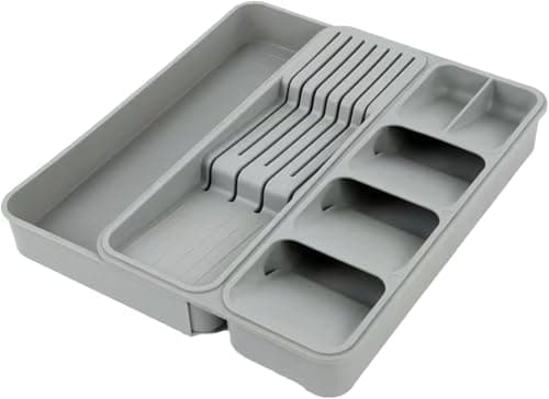 Kitchen Drawer Organizer for Cutlery and Utensils Practical Design for Knives and Spoons Space Saving Storage Tray for Organized Kitchen Drawers Caddy