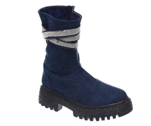 B&W womens B&W-W058-Navy Sneaker Boot