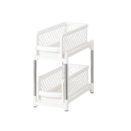2-Tier Sliding Drawer Organizer Stand for Kitchen Spice Storage and Cabinet Organization Versatile Countertop Rack for Oils Cans and Pantry Jars
