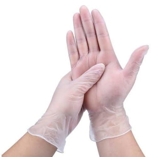 Vinyl Examination Gloves, Powder-Free, Latex-Free, Large Size, 100 Count, Clear Protective glove