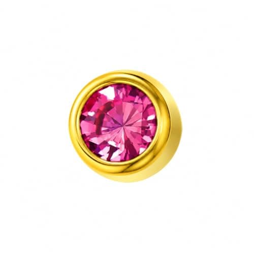 Caflon mini ear piercing stud earring, gold coloured stainless steel with crystal, 1 ml, hypoallergenic style jewelry for women and girls