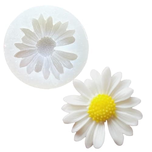 Daisy Flower Candle Making Molds Silicone Floral 3D Fondant Flowers Resin Art & Craft Wax Mold Sugarcraft Cake Candy Decoration Mould DIY Soap Moulds (ASM14-27)