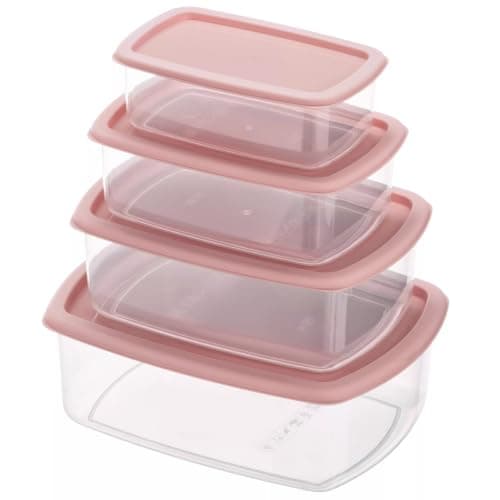 4 Pcs Food Storage Container Set 1L 1.5L 2.5L 4L Microwave & Freezer Safe