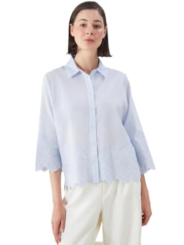 LC WAIKIKI Woman Hole-Knitted Broderie Women's Shirt