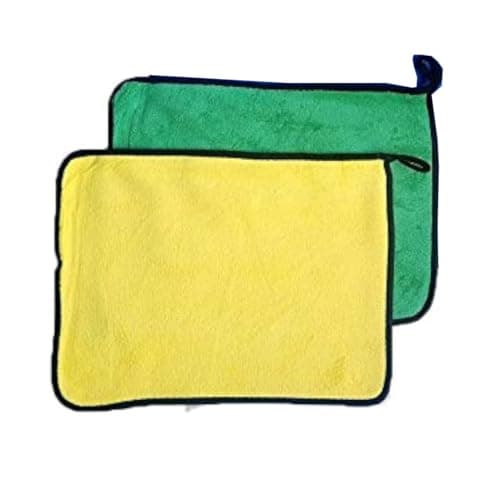 Car Drying Towels Microfiber Cleaning Cloth Towel Super Absorbent Car Window Kitchen (26x36cm - Multicolor - 2 Piece) - KaberTrade
