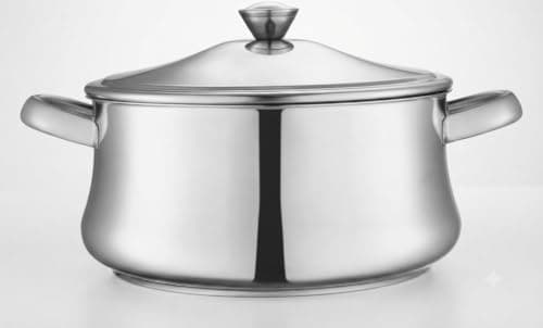 Zahran Classic 22cm Stainless Steel Pot with Lid Durable Larger Saucepan for Hearty Meals and Soups Home