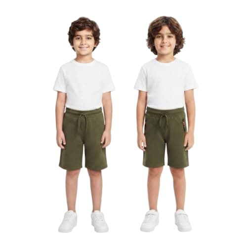 Red Circle Unisex Kids Bundle of 2 Shorts with pocket and zipper Bundle of 2 Shorts with pocket and zipper Outerwear