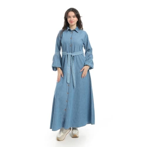 Andora womens Long Sleeves Buttons Closure Denim Dress (pack of 1)