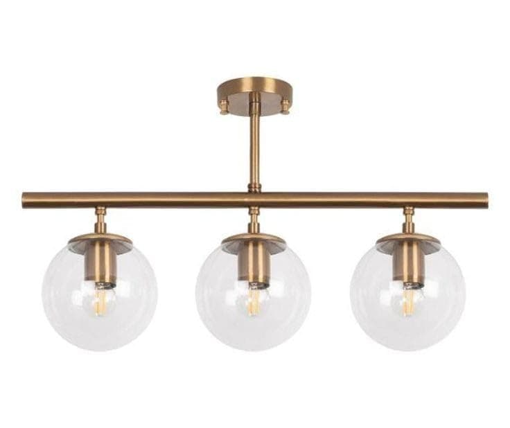 Generic Pendant Light 3 Bulb Without Bulbs 35x60x35cm Gold Edg_132