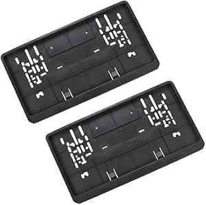 License Plate Number Holder - Black License Frame - Car Accessories (2 Pieces) - Length 33cm x 18cm