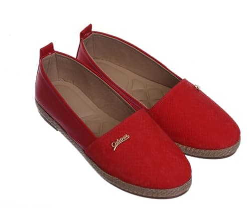 B&W womens B&W-W094-Red Sneaker