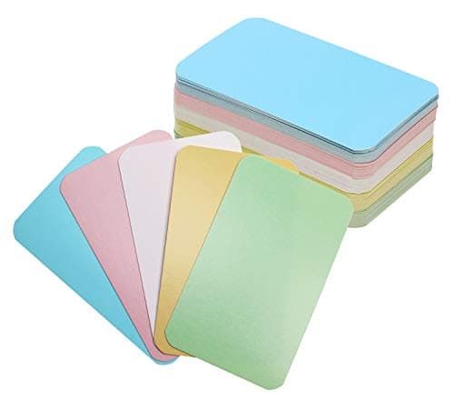 Tupalizy 100PCS Small Blank Paper Message Note Business Cards Double-Sided Mini Greeting Place Name Vocabulary Word Flash Cards Graffiti Scrapbookings DIY Gift Tags Label (5 Colors) Card stock