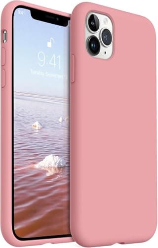 Elmo3ezz Compatible With Silicone Case for iPhone 14 Pro 6.1-Inch, Silky-Soft Touch Full-Body Protective Phone Case, Shockproof Cover with Microfiber Lining (Pink) Cellular phone case