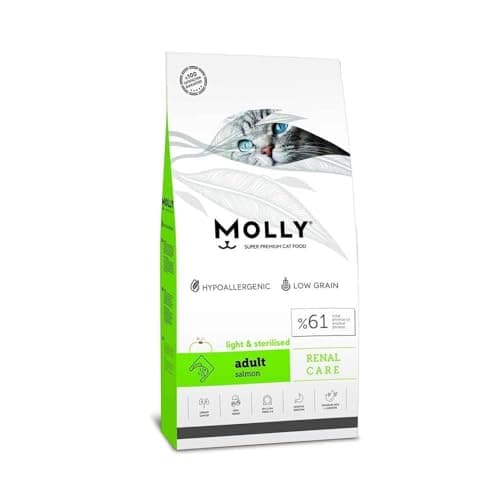 Molly DRY FOOG FOR CAT The best Turkish dry food FROM PETS ZONE (2 KG, Adult Renal Care Light & Sterilised Salmon) from pats zone