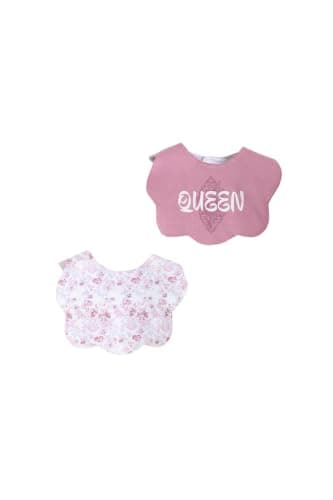Junior Baby Girls Bib Set - 2 Pack Soft Cotton Feeding Bibs with Absorbent Fabric, Printed Infant Drool Bibs Everyday Use, Multicolor, 03 Food bib