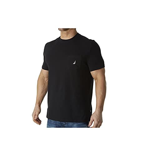 Nautica mens Solid Crew Neck Short Sleeve Pocket T-shirt T-Shirt (pack of 1)