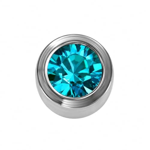 Caflon Round Crystal Stud Earring with Silver Tone Bezel Setting, Minimalist Fashion Jewelry