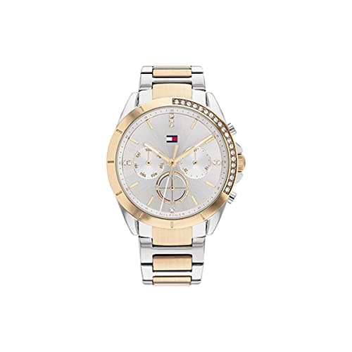 Tommy Hilfiger Women's Quartz Multifunction Stainless Steel and Link Bracelet Watch, Color: Two Tone (Model: 1782387), two tone, Quartz Watch