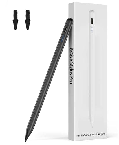 Stylus Pen for iPad 2024-2018, Pen for iPad Apple Pencil 9th&10th Generation, Compatible with iPad 10/9/8/7/6, iPad Pro 12.9"/11"/13" (M4), iPad Mini 6/5, iPad Air 5/4/3/11"-13" (M2) - Black Input pen