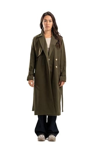 ASTK Womens Long Trench Trenchcoat Outerwear