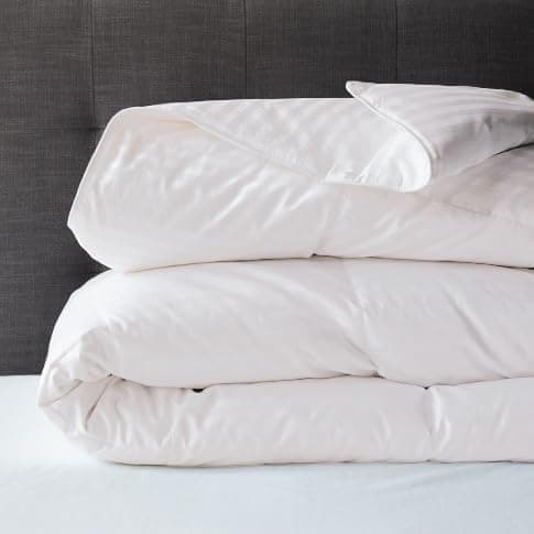 Ocra Stripe Light Duvet Set, 3 pieces, Lightweight Summer Comforter, Hotel Style, Made in Egypt (3, White, Double 220x240) Bedding set