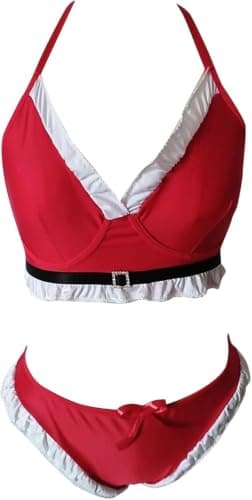 Red Santa Women's 2 Piece Bikini Lingerie Set 3XL Bra underwear set