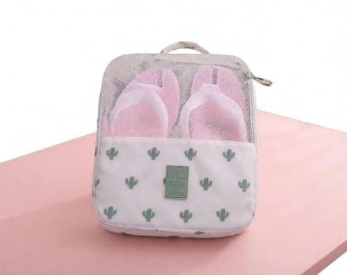 2-Layer Shoe Organizer Bag with Zipper for Travel, Gym and Home Storage