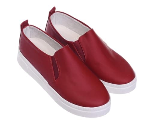 B&W womens B&W-W079-Burgundy Sneaker