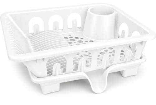 Plastic Dish Drainer Dish Drainer - High Quality Practical Design for Easy Kitchen Organization C White Drying rack